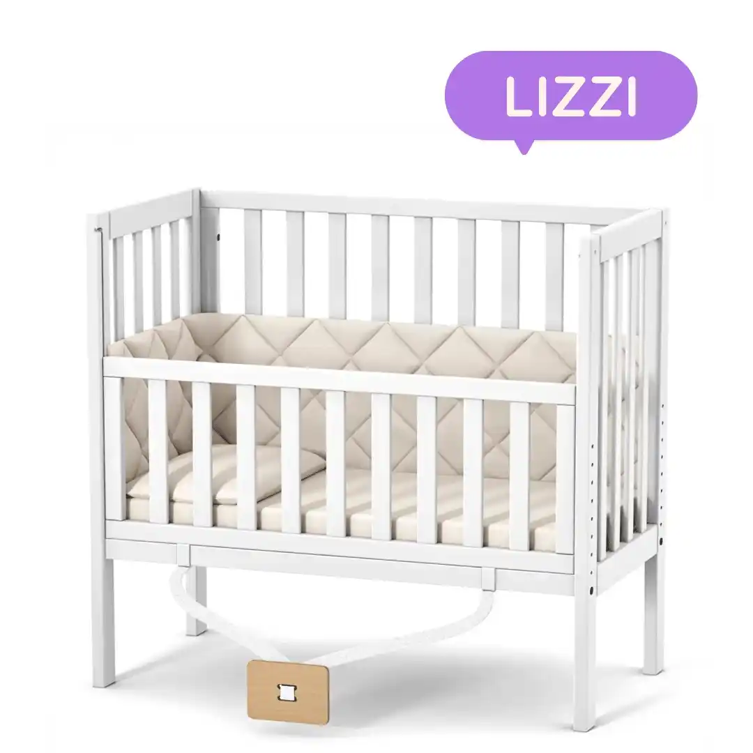 Dětská přístavná mini postýlka Lizzi Gekko Kids 90x45. S matrací a sadou ložního prádla